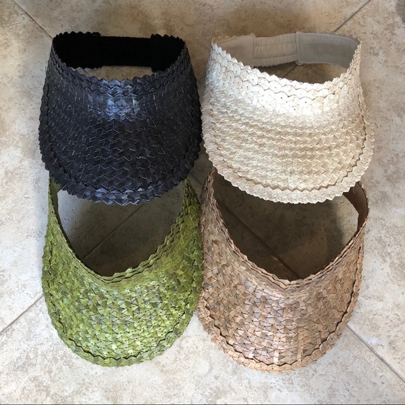 Black Straw Visor 🌞 Same as Free People Baha Hat - Picture 5 of 7